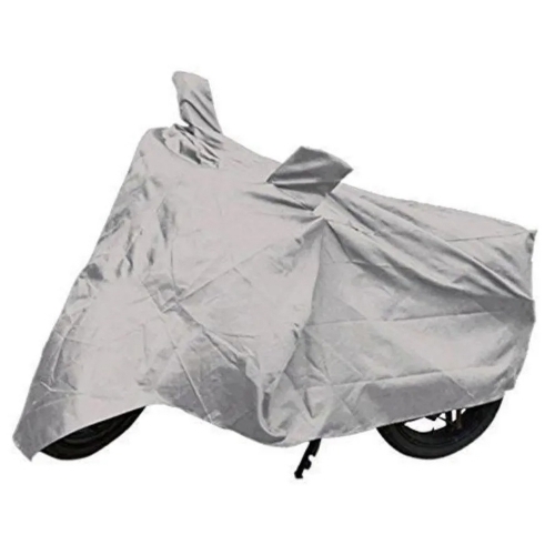 Tarpaulin Two Wheeler Covers - Silver Grey Tarpaulin, Glossy Finish | Waterproof, UV-Resistant, Tear-Proof, Reflective Strips