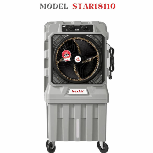 NexAir STAR18110 Evaporative Industrial Air Cooler - Plastic Body, 16 Inch Blade, 110L Tank | Honeycomb Pad, Caster Wheels, Single-Phase AC