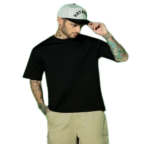 Men Black Cotton T Shirts