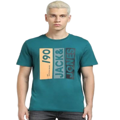 Men Blue Printed T Shirt