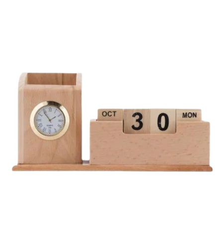 Brown Wooden Pen Stand