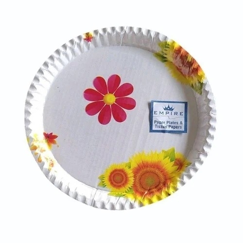 Flower Printed Paper Plate