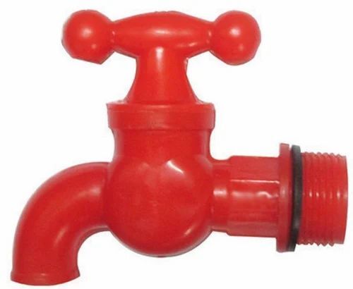 Red Half Turn Plastic Bib Cock