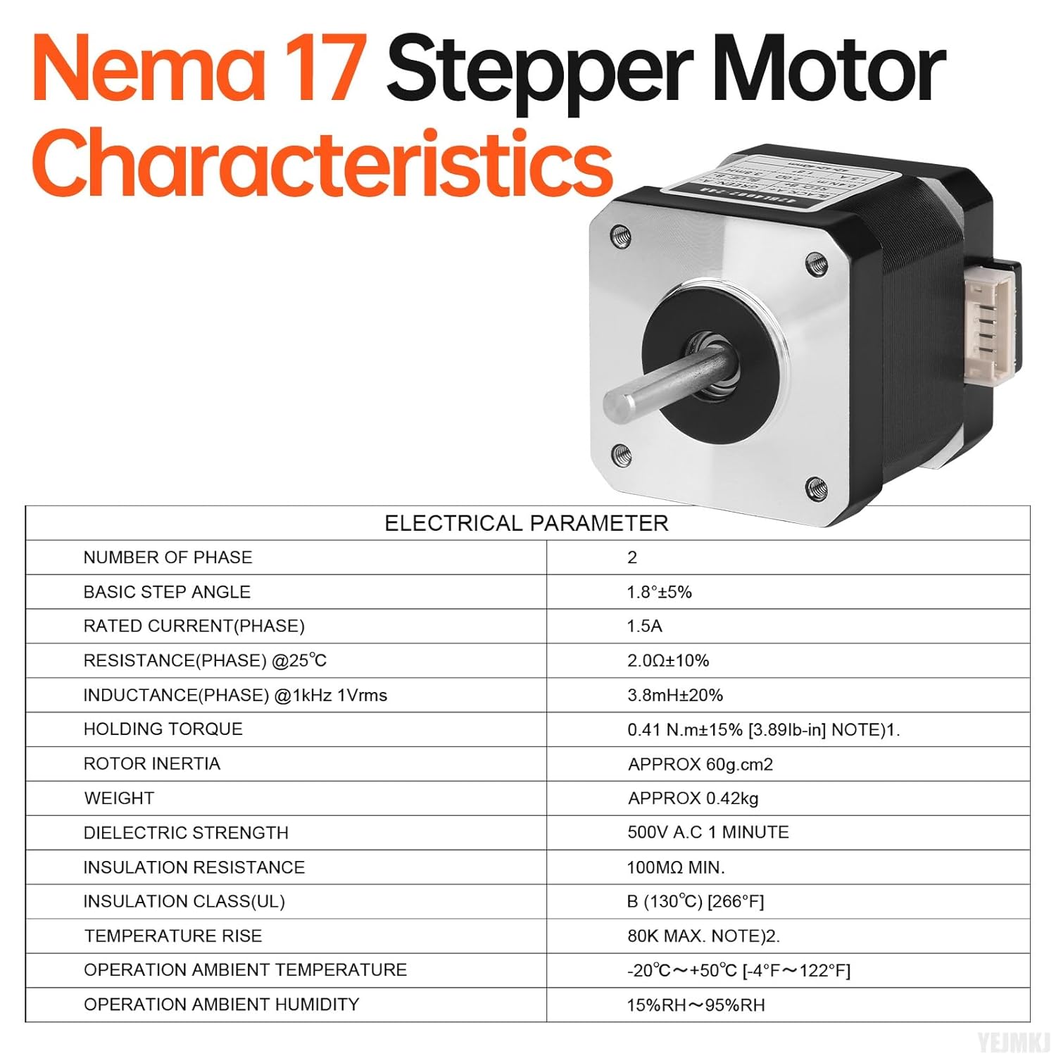 Stepper Motor Metal - Ambient Temperature: -20 C To +50 C Planck Temperature (Î)