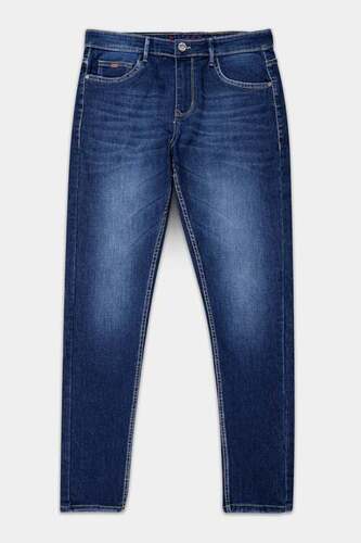 Blue Plain Mens Jeans
