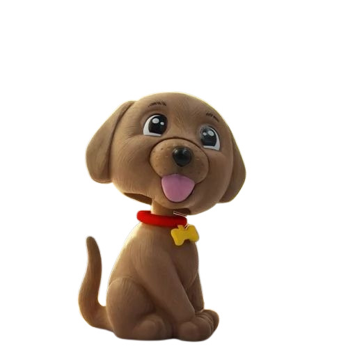 Bobble Head Dog - Pvc Small Multicolor, Standing Full Body | Fine Finish, Good Quality, Fixed Pose