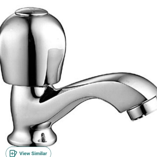 Pillar Tap - Stainless Steel, Standard Size, Silver | Easy To Install, Wall Mount, Polished Finish, Galvanized Surface