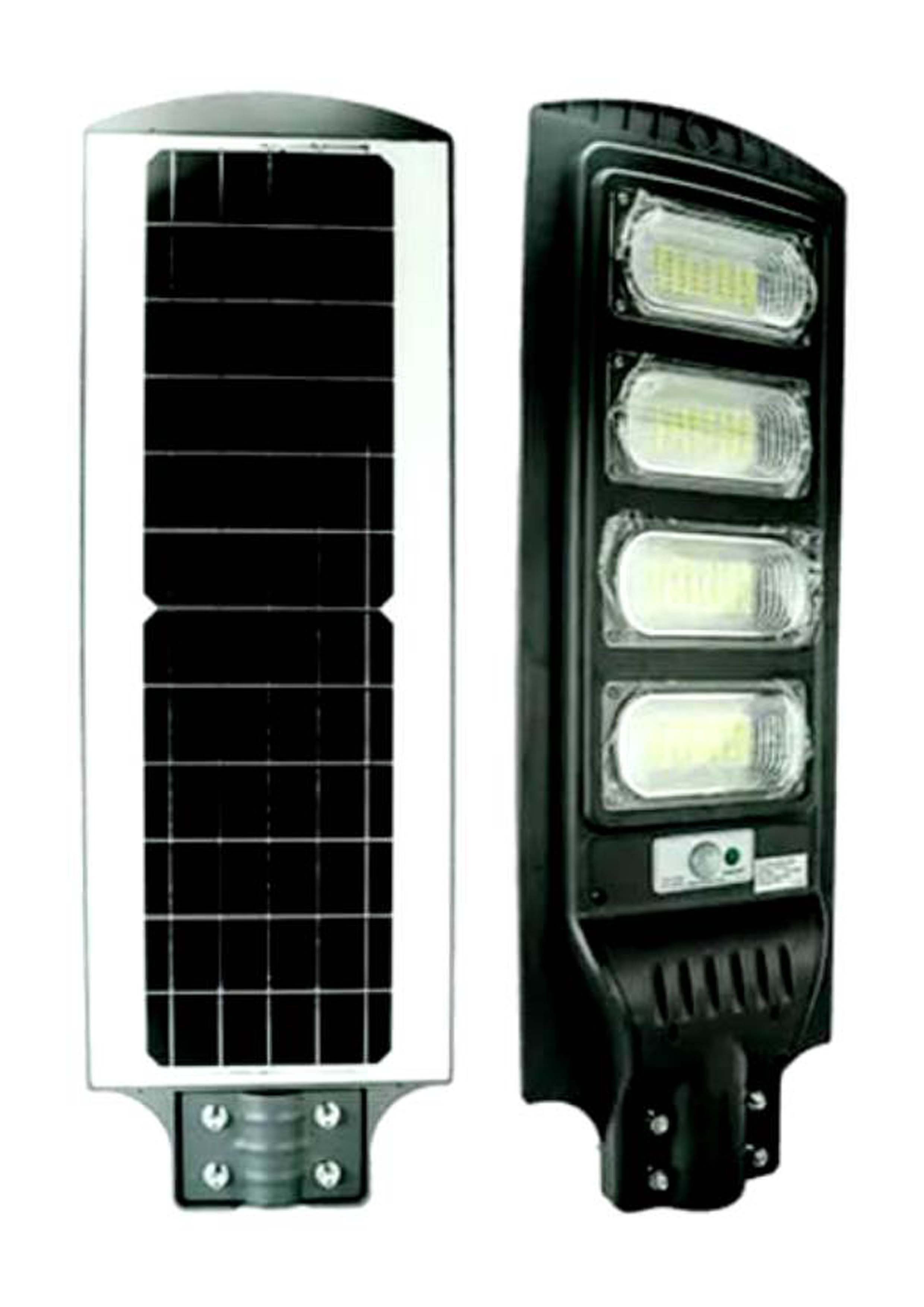 4 Window 120 Watt Led Solar Street Light All In One - Color: Black