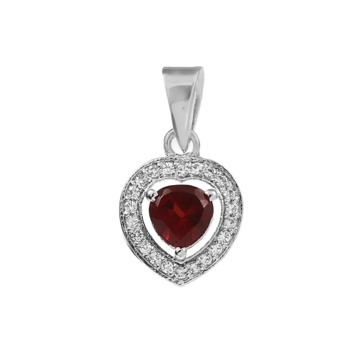 Silver Garnet Pendant