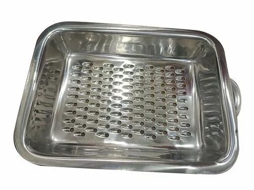 Square Stainless Steel Kitchen Grater - SS202 Silver, Polished | Hand Wash, Dishwasher Safe, Heat Resistant