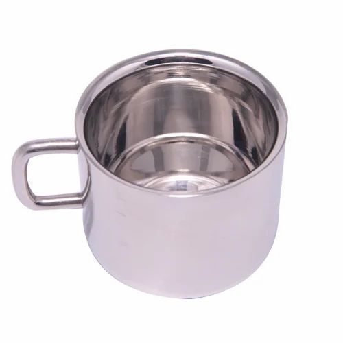 Ss Tea Cup - Stainless Steel, Round, Silver | Corrosion Resistant, Rust Proof, Heat Resistant, Durable, Polished Finish