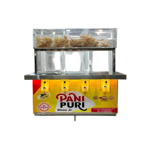 Battery Operated 4 Nozzle Pani Puri Vending Food Counter - Capacity: 1000To1200 Pcs/Min