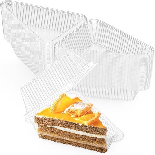 Cake Slice Plastic Containers - Color: White