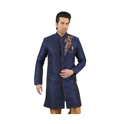 Mens Silk Embroidered Kurta