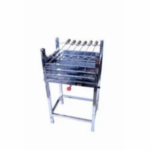 Chicken Griller - Stainless Steel Silver 6 Sticks 4 Legs | Rust Free Semi Automatic Easy To Use