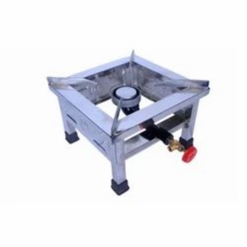SS Single Burner Gas Bhatti - Stainless Steel Square Corrosion Resistant | Easy To Use Gas Powered Commercial Kitchen