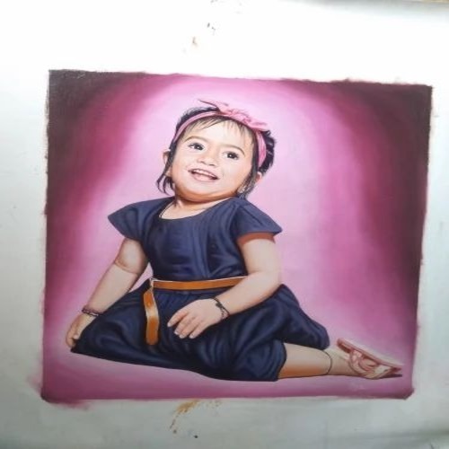 Handmade Baby Portrait Painting