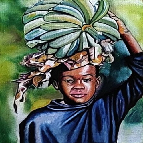 Handmade Canvas Village Painting