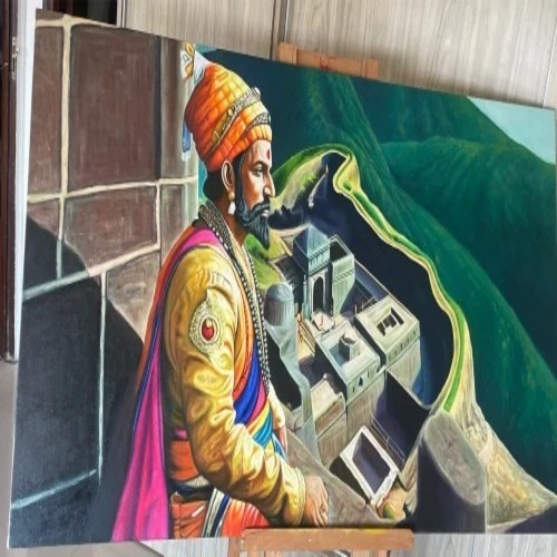 Handmade Shivaji Maharaj Painting