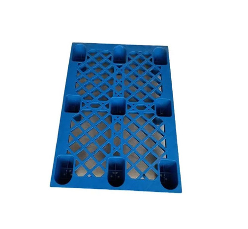 Industrial Plastic 4 Way Pallet - Plastic, 2000kg Capacity, Blue, Rectangular | 4-Way Entry, Polished Finish, Water Resistant