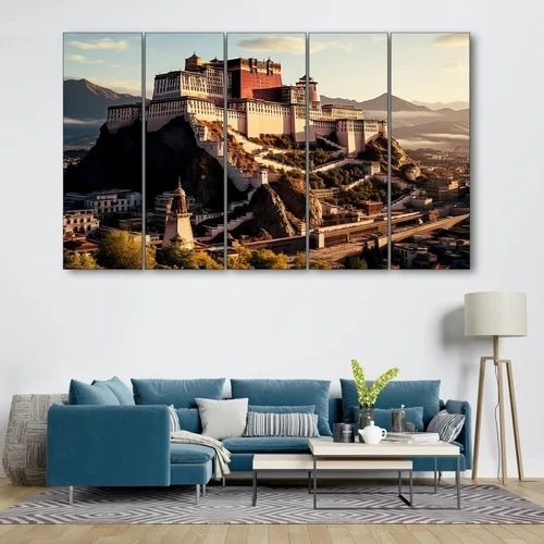 Potata Palace Wall Painting - PVC, 2.25x4 Feet, Multicolor | Matte Finish, Digital Print, Modernism Style, Rectangle Frame