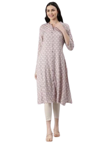 Ladies Collar Neck Printed Cotton Kurti