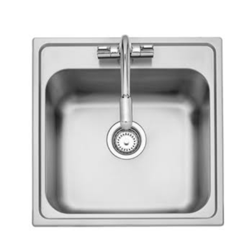 SS Kitchen Sink - Stainless Steel, Square, Silver | Polished, Easy To Fit, Single Bowl