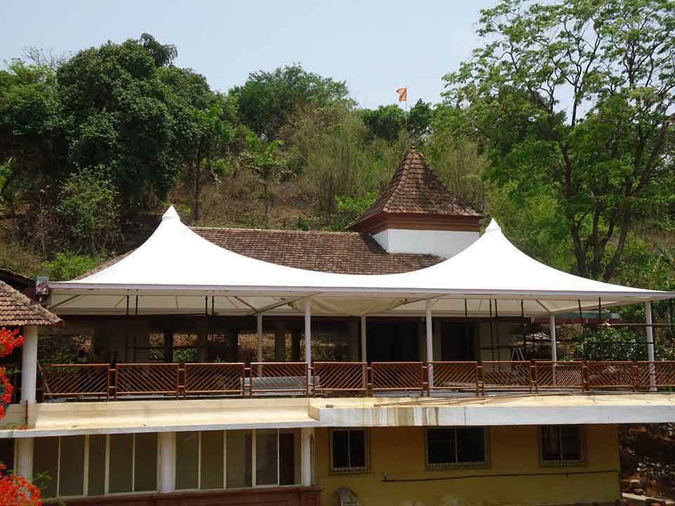 Terrec Gazebo Tensile Structure - Other Material, White | Strong Tensile Design, Weather Resistant Fabric, Durable Framework