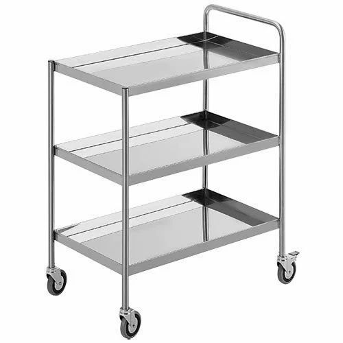 3 Shelf Utility Hotel Food Trolley With Wheels