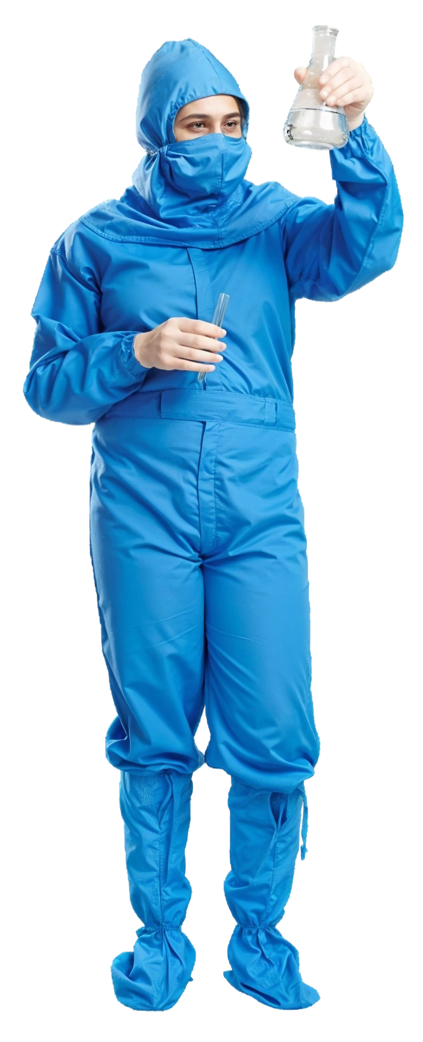 Cleanroom Dress - Lint Free Fabric Blue Full Sleeves | Antistatic Comfortable Low Particle Generation