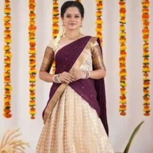 Halfsaree Off-white Saree