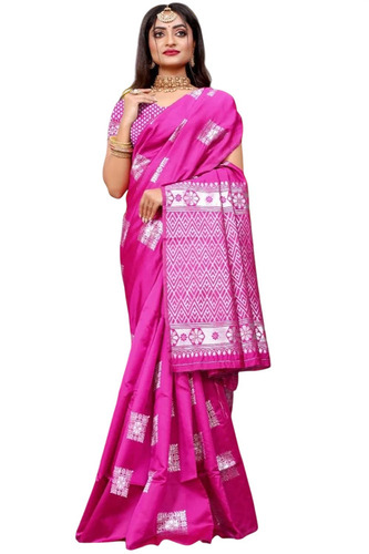 Pink Banarasi Silk Saree