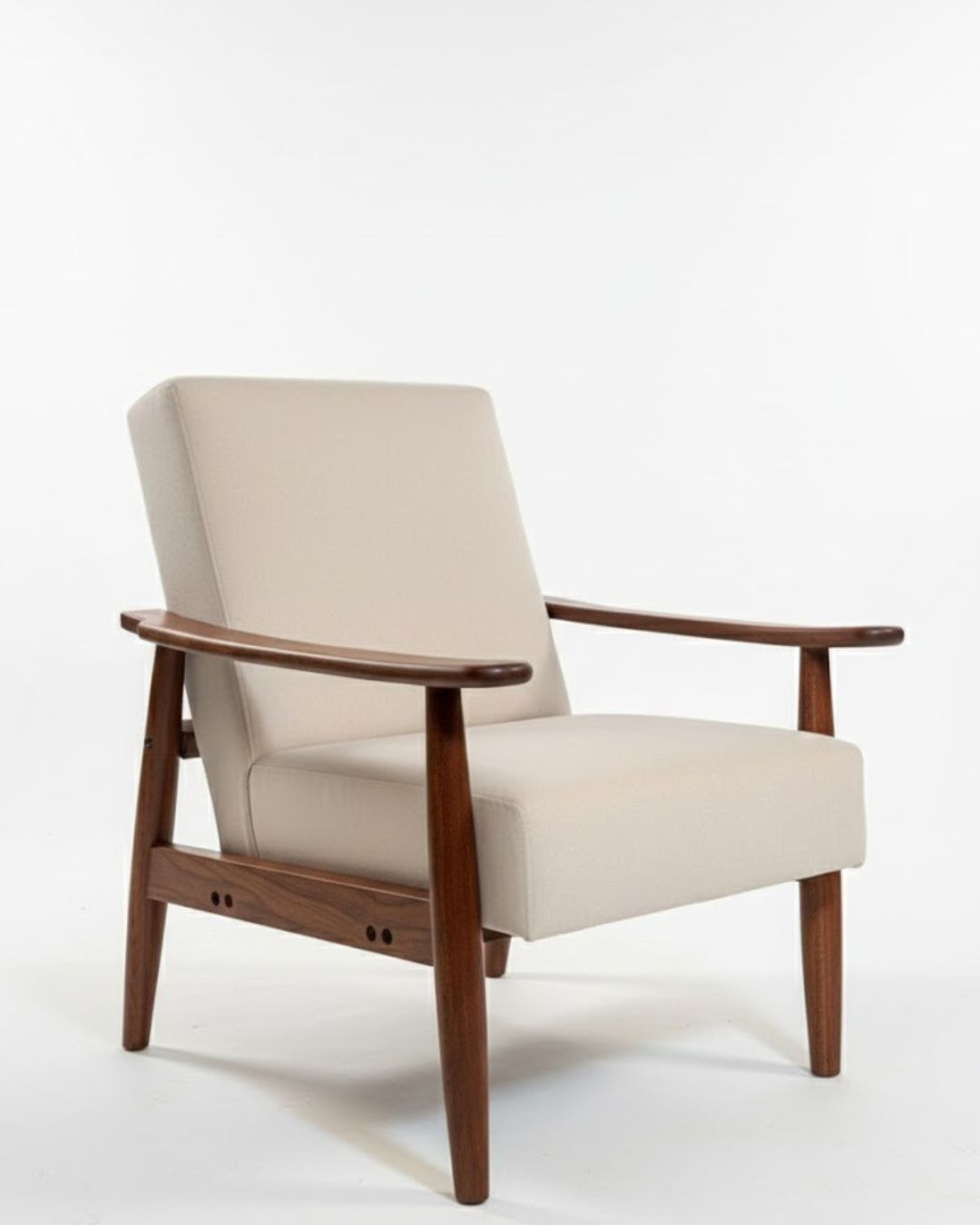 Quick Artsy Modern Upholstered Wooden Lounge Chair - Solid Wood Frame, Brown, Smooth Finish | Soft Upholstery, Comfortable Durable Design