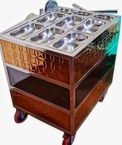 Stainless Steel Snacks And Desert Serving Trolley