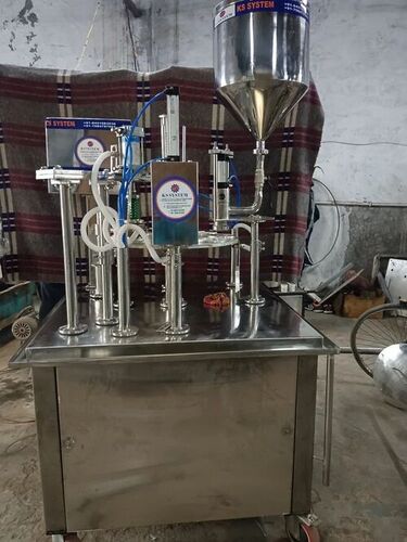 2000 Pph Rotary Cup Filling Machine - Steel, Automatic, Silver | Electric Drive, High Efficiency, High Performance, 2-Year Warranty, Long Lasting