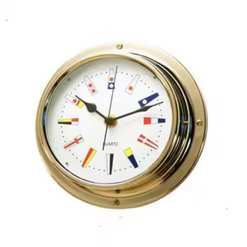 Antique Brass Clock - Color: Golden