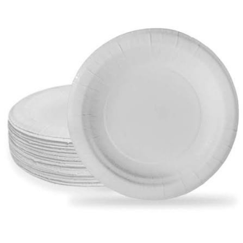 Paper Plate - Standard Size, White, Round | Lightweight, Customizable, Tested Quality