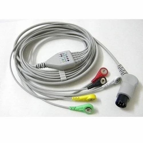 5 Lead 6 Pin Ecg Cable For