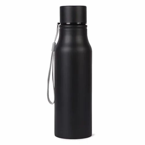 750ml Double Wall SS Water Bottle - Stainless Steel, Black, Screw Cap | Durable, Leak-Proof, Fine Finish