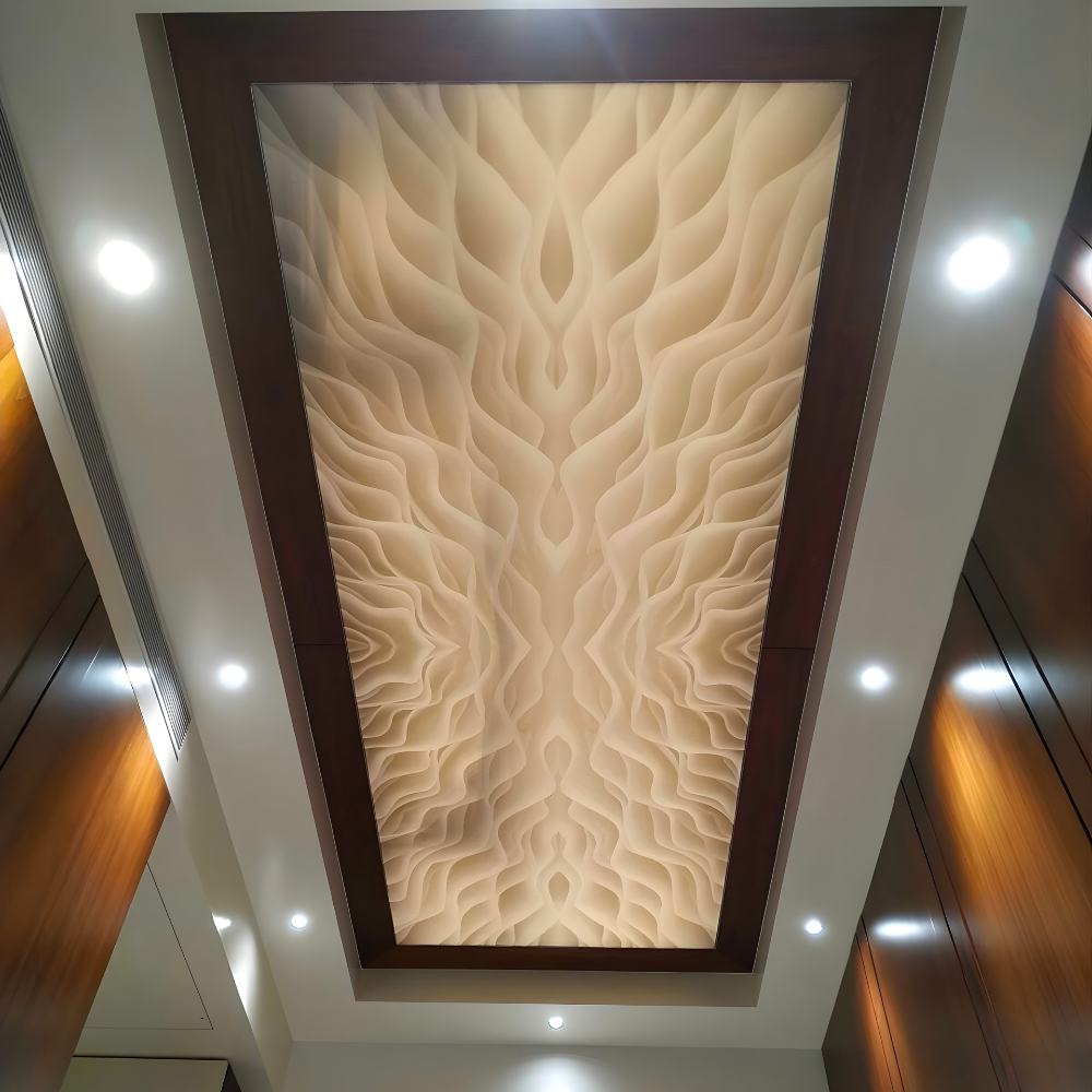 Designer Textured Led Backlit Stretch Ceiling - Size: As Per Order