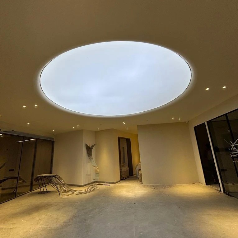Round Led Backlit Stretch Ceiling - Material: O