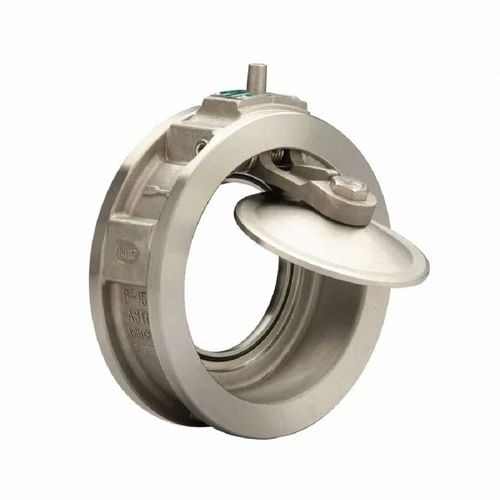 Single Plate Wafer Type Check Valve - Stainless Steel, High Pressure, Silver Color Coated | Designed for Industrial Water Applications