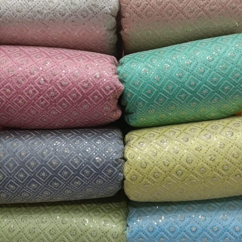 Embroidered Silk Fabric