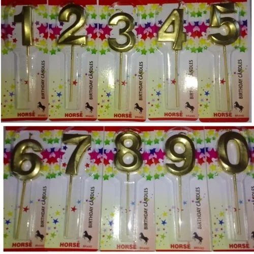 Gold Number Birthday Candles