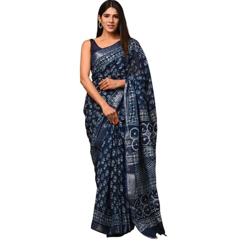 Pure Linen Digital Printed Saree