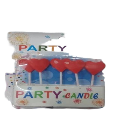 Red Heart Shape Birthday Candles