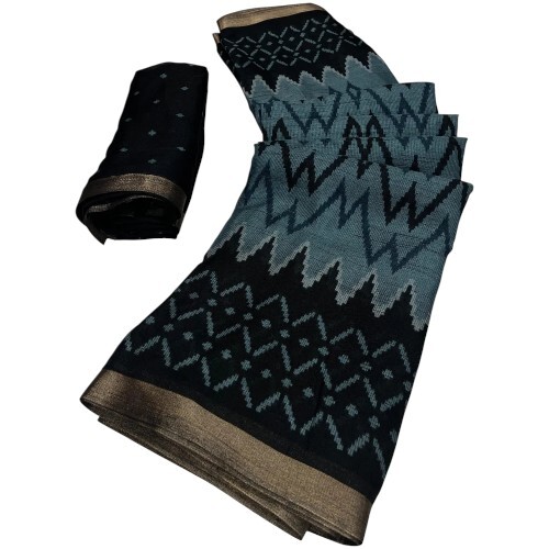 Women Stiff Cotton Saree