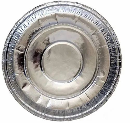 100 Gsm Paper 9 Inch Round Silver Plate - Fine Finished, Disposable, Eco-Friendly, Lightweight