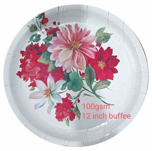 100 Gsm White Disposable Paper Plate