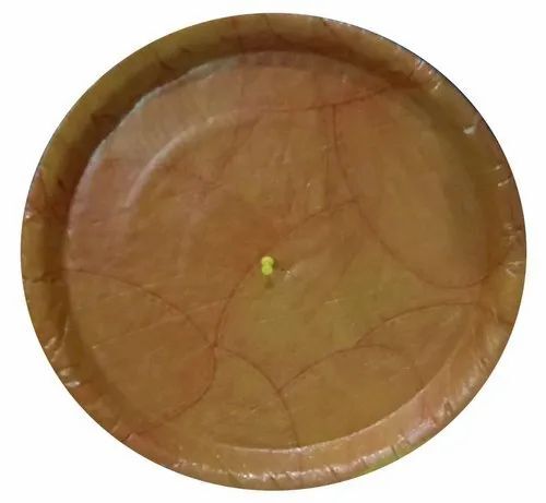 Brown Round Disposable Paper Plate - 14 Inch Paper, 100 GSM, Brown | Eco-Friendly, Lightweight, Fine Finished